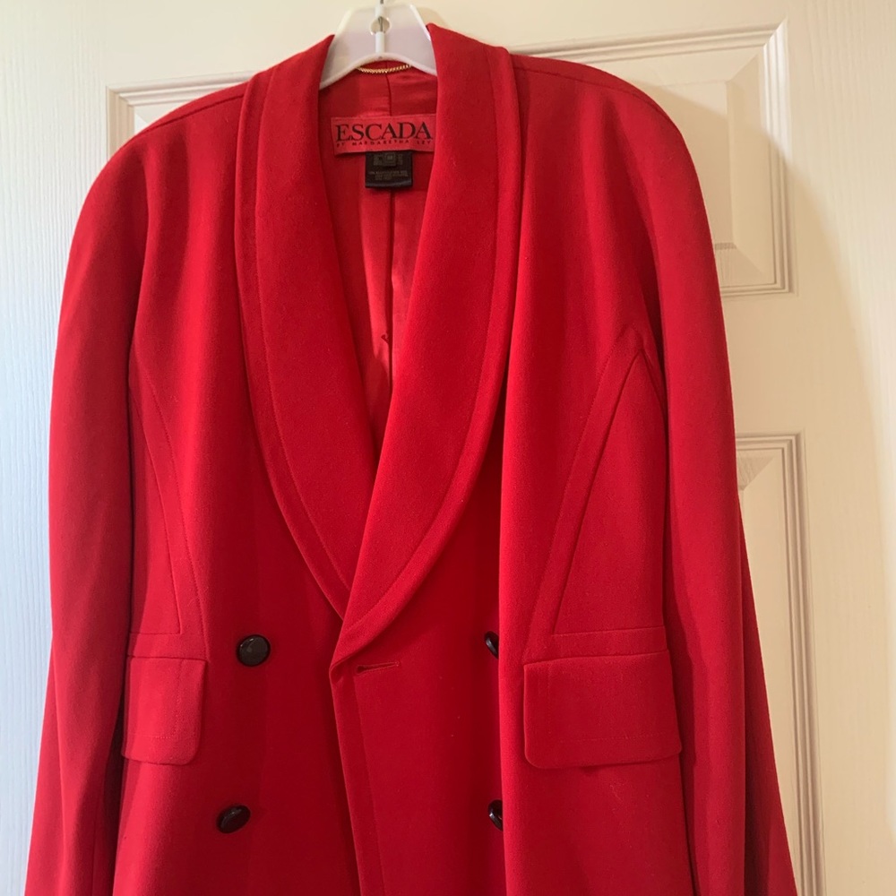Escada red wool blazer